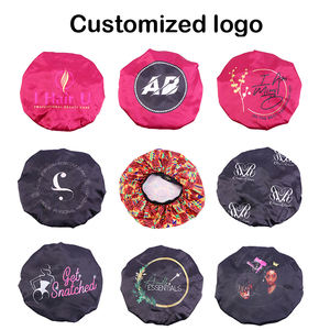 Pas de quantité minimale de commande Marque Privée Échantillon Gratuit Personnalisé Cheveux Femmes Bonnet Satin Soie Bonnets avec Logo Personnalisé - Product Image 4