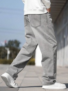 Jeans holgados de mezclilla de alta calidad de estilo audaz para hombres Jeans de mezclilla personalizados para hombres Cómodos para el uso diario - Product Image 2