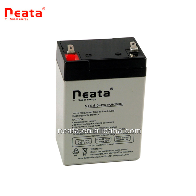 Small Toy Tool Power Supply Rechargeable AGM Gel 4v 6ah 20hr Lead Acid Battery