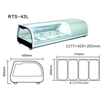 Vitrine réfrigérée pour sushis en verre trempé à refroidissement direct de 1200 mm et 42 L, certifiée CE