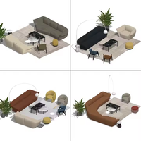 Ensemble canapé moderne pour salle d'attente, 3 matériaux en option, canapés de bureau pour la réception
