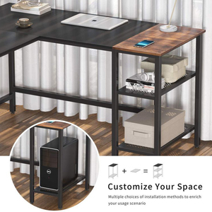 Toptan ucuz fiyat Modern mobilya ofis ev köşe <span class=keywords><strong>L</strong></span> şekli Metal bilgisayar masası - Product Image 6