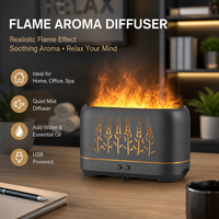 Diffuseur de flamme ultrasonique 200 ml, arrêt automatique, brume silencieuse, humidificateur aromathérapeutique pour chambre à coucher, yoga, spa, diffuseur d'arômes