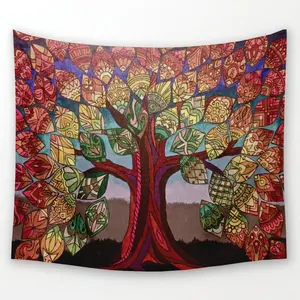 Tapestry Green Tree of Life Hanging Psychedelic Tapestries Polyester Home Decor Wall Hanging Art Paintings Wall Hanging Tapestry
