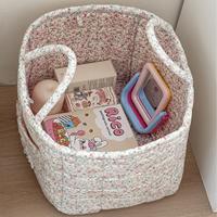 Panier de rangement de vêtements à motif floral de mode panier de tri de jouets pliable avec poignée