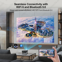 Mini projecteur de cinéma domestique et extérieur HM109 avec WiFi BT 720p, incluant plus de 20 000 jeux et une manette de jeu
