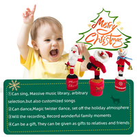 Robot Musique Électronique Chantant Dansant Parlant Peluche Douce en Coton PP Père Noël - Mignon et Amusant