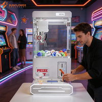 Mini machine à griffes commerciale à monnayeur, machine distributrice de prix de table compacte, machine de jeu d'arcade avec LED RGB pour la vente au détail