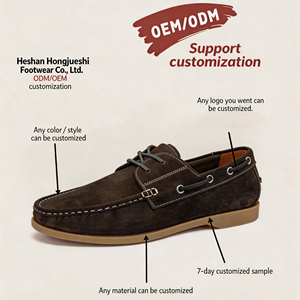 <span class=keywords><strong>Chaussures</strong></span> <span class=keywords><strong>bateau</strong></span> pour hommes en cuir <span class=keywords><strong>nubuck</strong></span> faites à la main, basses, à lacets, légères, respirantes, décontractées, polyvalentes, confortables, anti-odeur et résistantes à l'usure - Product Image 3