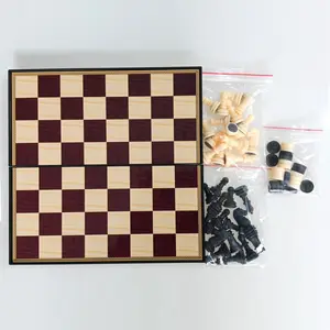 उच्च गुणवत्ता पोर्टेबल शतरंज बोर्ड खेल सेट के साथ चुंबकीय प्लास्टिक लक्जरी बिसात 1 में 3 शतरंज सेट