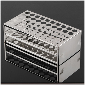 Soporte para tubos de ensayo de acero inoxidable, soporte para tubos de centrífuga de laboratorio con múltiples orificios para uso en laboratorios escolares - Product Image 4