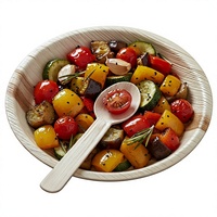 Cucharas Desechables Modernas y Sostenibles de Hoja de Palma de 16 cm, Cubiertos Biodegradables Ecológicos para Fiestas