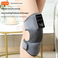 Masseur de genou vibrant chauffant à impulsions électroniques intelligent pour soulager les tensions musculaires, avec sangle de maintien, appareil de massage USB