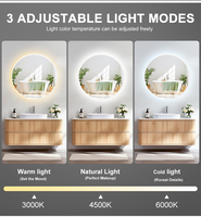 NewThingLine Moderne Smarte LED IP44 Glas-Badezimmerspiegelleuchten 60cm Beschlagfrei Touch-Schalter Dimmbar Ra90 ETL/CE 3 Jahre Garantie