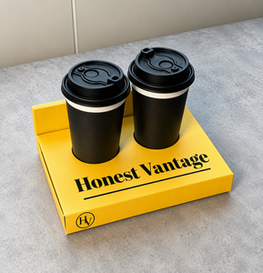 Custom Reusable <b>Paper</b> Coffee Cup Holder <b>Tray</b> Biodegradable Double Cup Carrier Base Packaging for Milk Tea Takeaway - Product Image 2