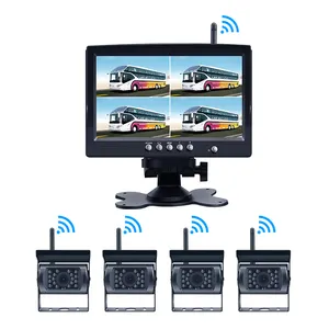 4ch 7 אינץ TFT LCD אלחוטי דיגיטלי רכב גיבוי מצלמה עם צג ראיית לילה מצלמה מערכת למשאית אוטובוס