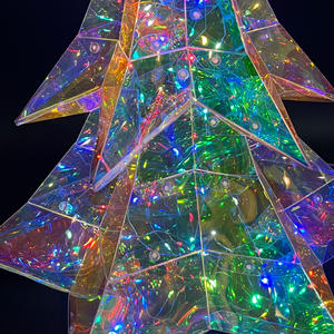 Decoración Navideña de Plástico PET Iridiscente Prismático con Luces LED para Decoraciones Holográficas de Interiores y Manualidades - Product Image 5
