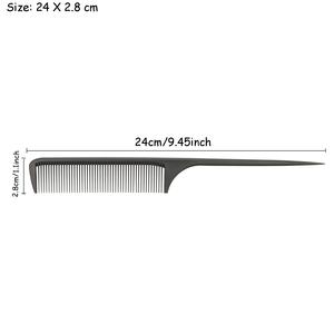 Peine de cola larga para peluquería, accesorio profesional de fibra de carbono resistente al calor con logotipo personalizado - Product Image 4