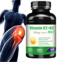 Ausreson OEM Halal Calcium Vitamines D3 et K2 MK7 Végétaliens Compléments pour la Santé des Os et du Cœur 10000 UI Capsules de Vitamine D3 K2 MK7