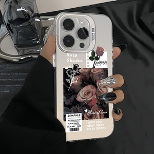 เคสโทรศัพท์มือถือลายดอกกุหลาบพิมพ์ลายเคลือบเงิน TPU PC สำหรับ iPhone <span class=keywords><strong>11</strong></span> 12 13 14 15 16 17 18 Pro Max - Product Image 5