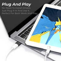 Adaptateur USB Type-C en alliage d'aluminium avec connecteur audio USB 2.0, chargeur et convertisseur DC compatible OTG pour Macbook, ordinateur portable et appareil photo