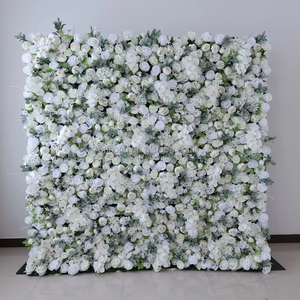 L95 الأعلى مبيعًا 8 أقدام × 8 أقدام مزيفة لفة القماش سستة زهور زهور حرير صناعي ورود زفاف زهور حائط خلفية ديكورات - Product Image 1