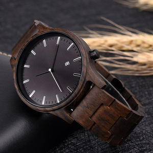 <span class=keywords><strong>Reloj</strong></span> de pulsera de madera para hombre, cronógrafo de cuarzo, marca privada, barato, en línea - Product Image 3