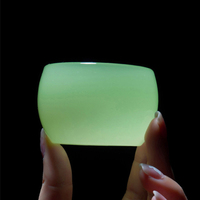 Tasse à thé en verre de jade vert, tasse de dégustation Kung Fu, glaçure colorée, faite à la main en Chine, mini tasse à thé de 50 ml, cadeau