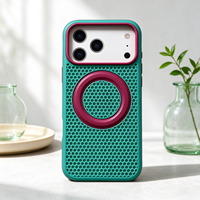 Coque de téléphone magnétique alvéolée avec anneau magnétique revêtu et boutons métalliques indépendants pour iPhone 17 18 Pro Max