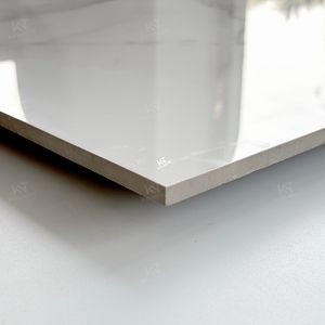 中国客厅现代高品质定制印刷60x60 600x600光泽抛光白色大理石瓷质地板砖 - Product Image 2