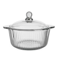 Grand bol en verre brun avec couvercle, à double anse, pour salade, soupe et nouilles instantanées, usage domestique, pot classique en verre cristallin poli pour réceptions