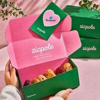 Boîte en papier personnalisée avec logo pour biscuits, crêpes, donuts et desserts, avec séparateur, pour emballage de snacks et pâtisseries à emporter en gros