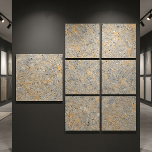 Arora Natural 800x800mm Double Glazed Polished Porcelain Tiles Grey Stone Finish Flooring - Product Image 6
