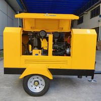 Compresor de Aire de Tornillo Lubricado por CA Portátil de Alta Presión 256cfm 10bar con Motor y PLC para Perforación Industrial y Minería