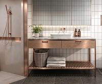 Pieds de meuble en laiton satiné pour structure métallique, idéaux pour lavabos, consoles, armoires de chambre d'hôtel et supports de meubles de salle de bain