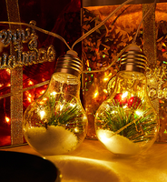 Guirlande lumineuse LED transparente de Noël avec aiguilles de pin intégrées, lumières féériques blanc chaud, décoration de fenêtre et d'arbre de Noël