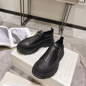 Chaussures de skate décontractées de créateur avec nouvelles semelles compensées en cuir blanc pour le printemps et l'automne - Product Image 2