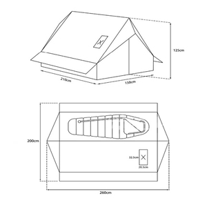 Exterior marrón ligero de cuatro estaciones tienda de campaña piso chimenea estilo cabina tienda familiar <span class=keywords><strong>para</strong></span> 2 personas Tienda de pesca de aluminio - Product Image 3