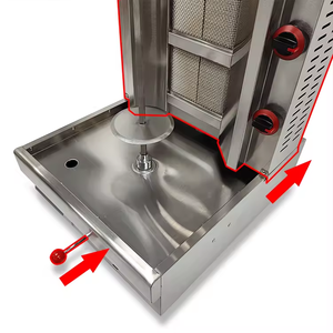 GPL 4 brûleurs en acier inoxydable <span class=keywords><strong>Kebab</strong></span> Grill Snack Machine / <span class=keywords><strong>Mini</strong></span> rôtisserie verticale <span class=keywords><strong>Kebab</strong></span> Brûleur à gaz Shawarma Machine - Product Image 3