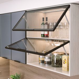 Cozinha personalizada Bi-Fold Louver Stainless Steel Screen Window Modern Alumínio Alloy Frame Vertical Top Folding Glass para Hotel