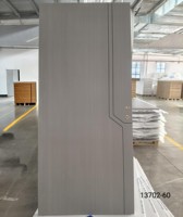 Porte en PVC stratifié économique avec ornements en ligne noire encastrée, fabrication fine, anti-déformation, tailles personnalisées pour la pièce