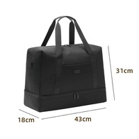 Sac de sport pliable léger et élégant, idéal pour le yoga et la gym, avec compartiment humide/sec personnalisable – Sac fourre-tout, sac de voyage, sac de week-end, sac de sport