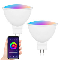 Ampoule LED intelligente Tuya, contrôle par application, compatible avec Alexa et Google Home, changement de couleur RGBCW, WIFI, GU5.3/MR16, DC12V, ampoules LED