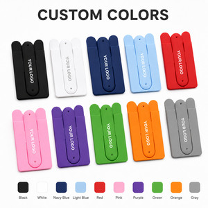 Custom Logo Silicone Phone Stand Stick-on <b>Foldable</b> U-Shape Smartphone Holder Pop-up <b>Desk</b> Support for iPhone Samsung Promotional - Product Image 2
