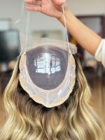 SHY Mini Hair Topper Wig Remy Human Hair Seamless Hairline Lace Front Body Wave Texture Salon Supplier