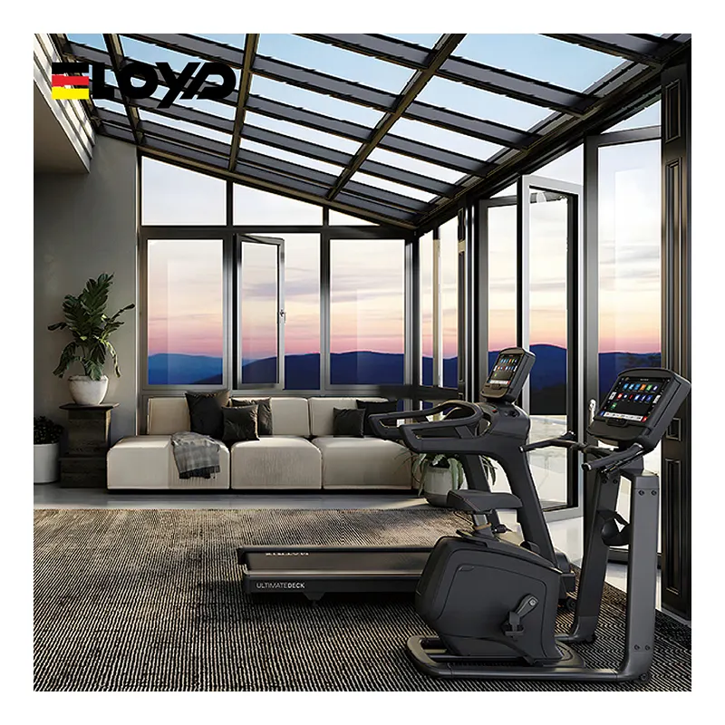 Eloyd personalizado impermeable protección solar independiente de pie vidrio Sunrooms aluminio para Villa