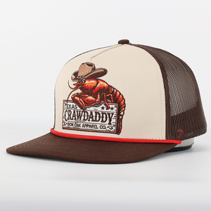 Customizable <strong>5</strong> Panel Mesh Snap Men's Trucker Hat 3D Embroidered <strong>Patch</strong> with <strong>Own</strong> Logo Trucker Cap <strong>Design</strong> with Rope Decoration - Product Image 2