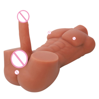 Netphi 3D Realistischer Männlicher Torso Silikon-Sexpuppe mit Enger Analöffnung 100% Wasserdicht Paar-Spielzeug für Männliche Masturbation