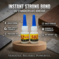 Colle liquide écologique 8g résistante à la chaleur 502 pour coller fortement divers matériaux et accessoires de menuiserie