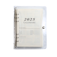 2025 A5 classeur à feuilles mobiles calendriers Transparent Pvc mat Index diviseur 6 anneaux classeur cahier